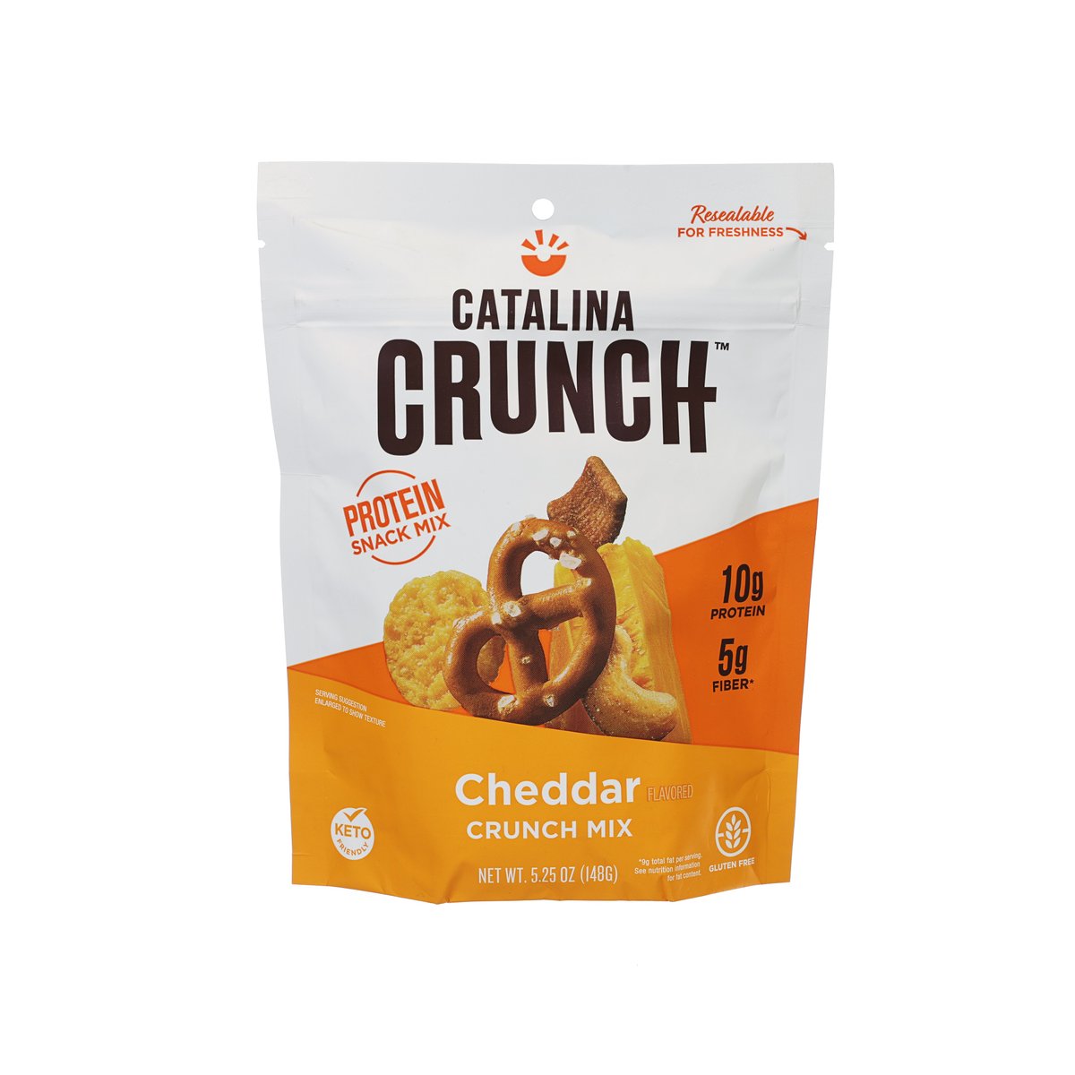 CATALINA CRUNCH cheddar crunch mix snack pouch with pretzels and nuts, resealable