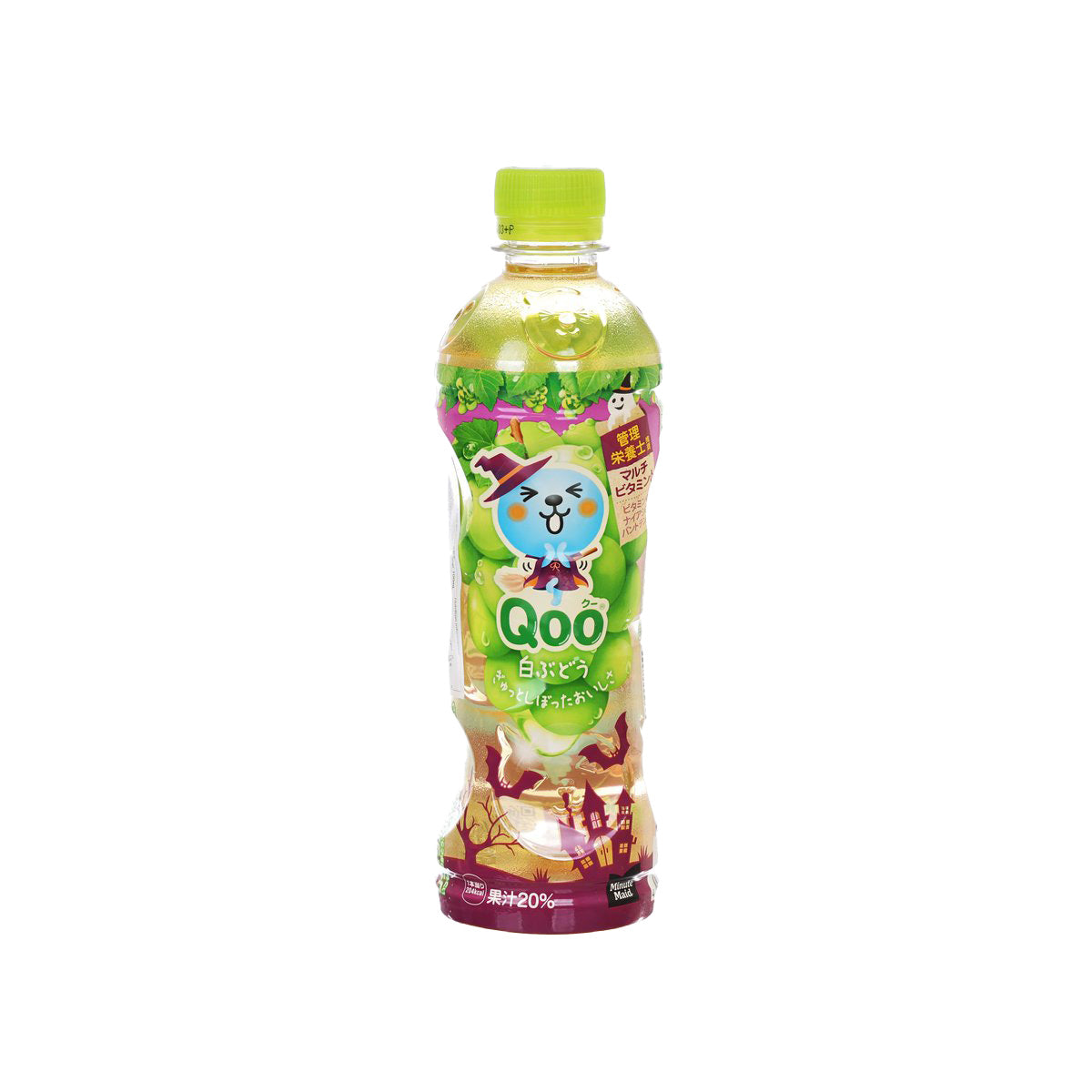 MINUTE MAID Qoo grape drink PET bottle, 425 mL, green-yellow with green cap