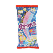 KRACIE gummy DIY candy pouch, blue with red top seal