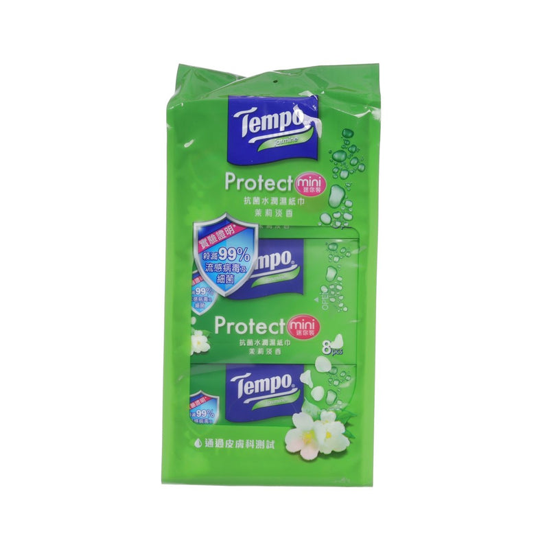 TEMPO Protect Jasmine Mini Wet Wipes 8&