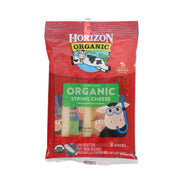 Organic string cheese sticks pouch, red packaging with Horizon Organic label