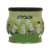 Moomin mini chocolate chip cookies tin with green scene and characters