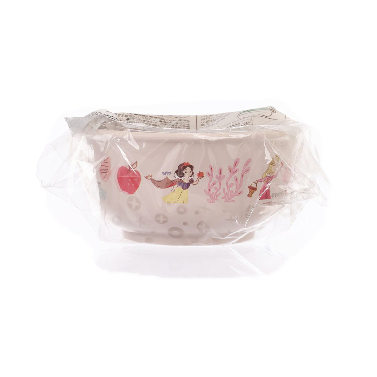 White baby bowl with Princess graphic, in sealed plastic packaging