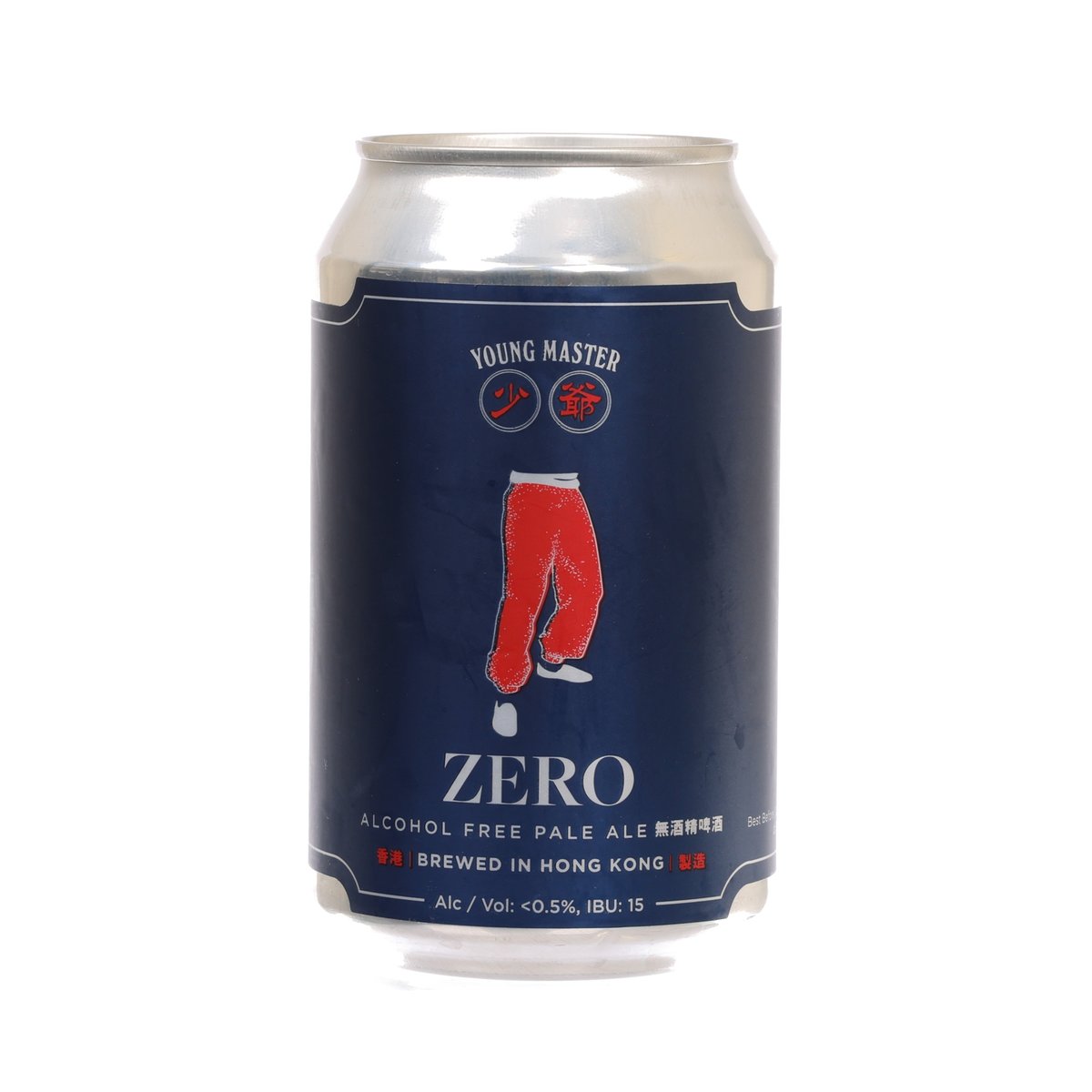 YOUNG MASTER Zero alcohol-free pale ale beer can, 330 mL, dark blue label