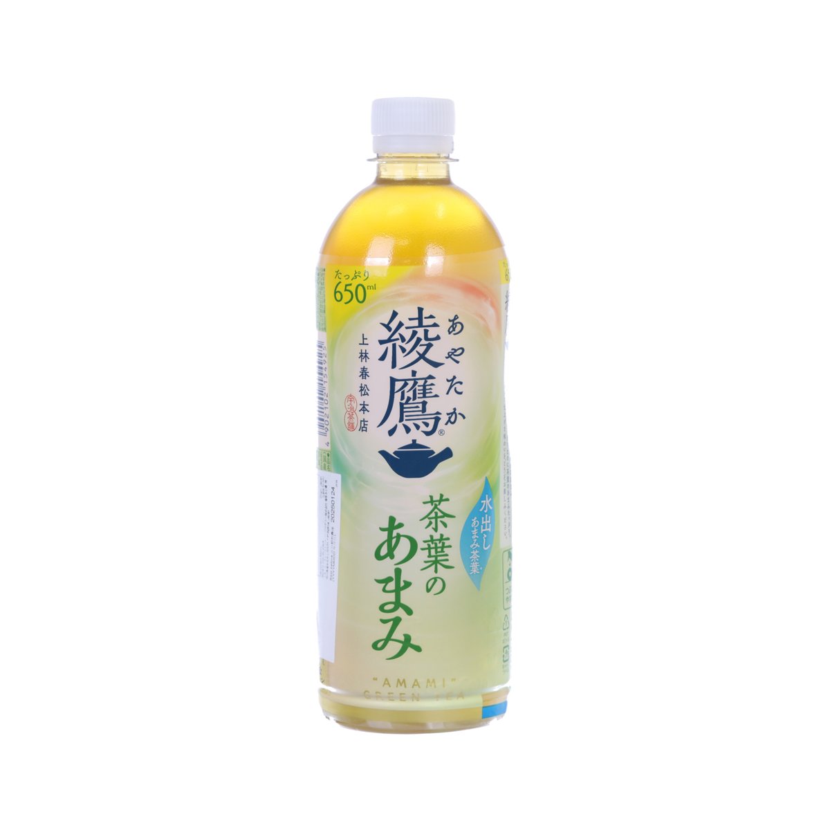 COCA-COLA Ayataka green tea bottle, 650 mL, yellow-green with white cap