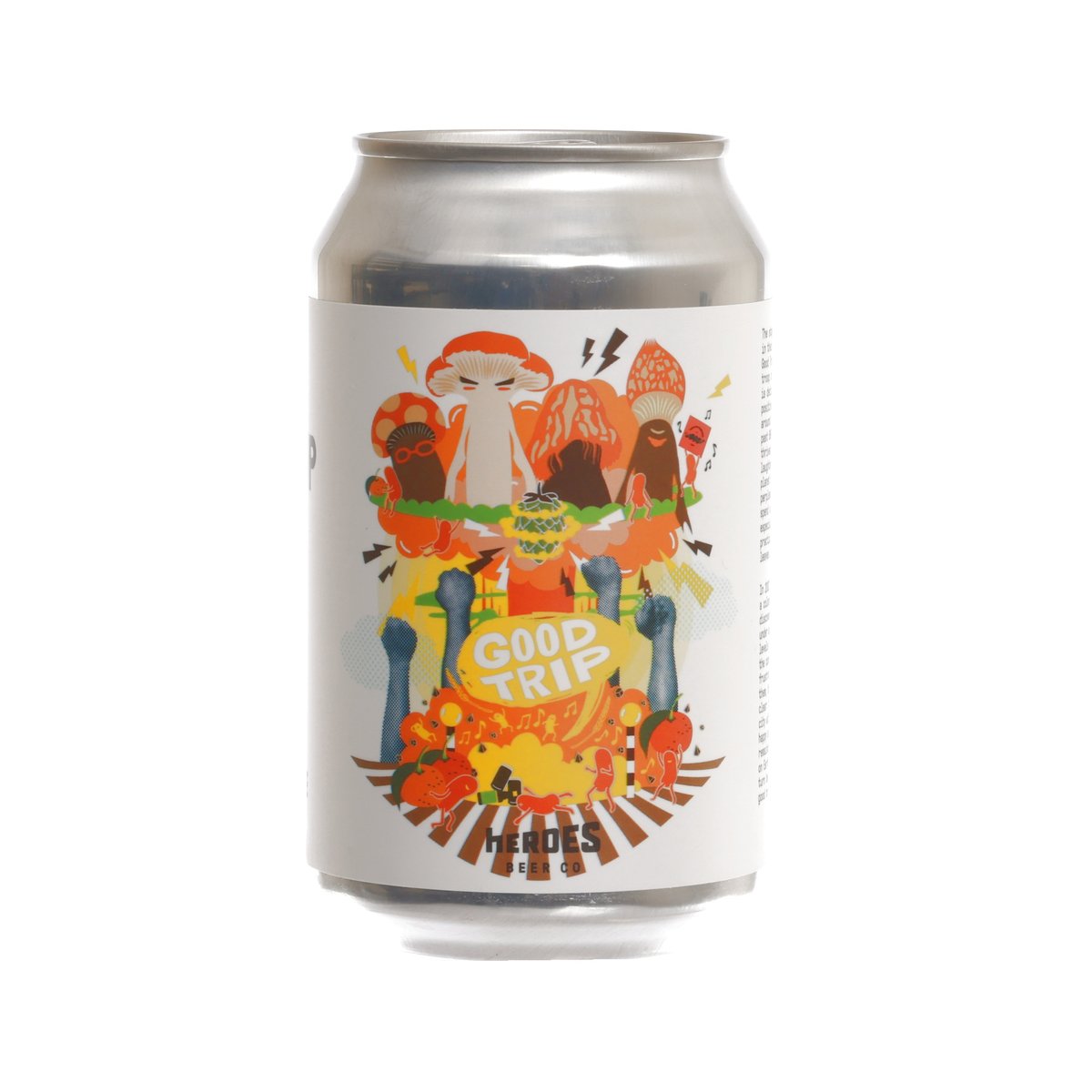 Good Trip yuzu pale ale beer can with colorful character label