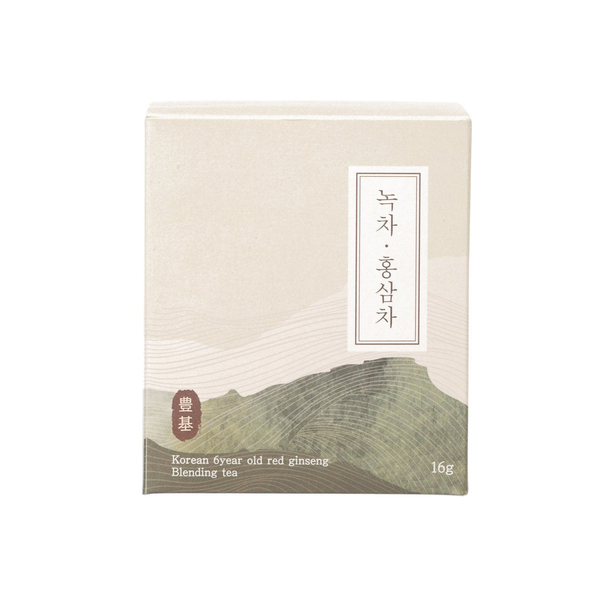 Green tea and red ginseng blend tea box, 16g