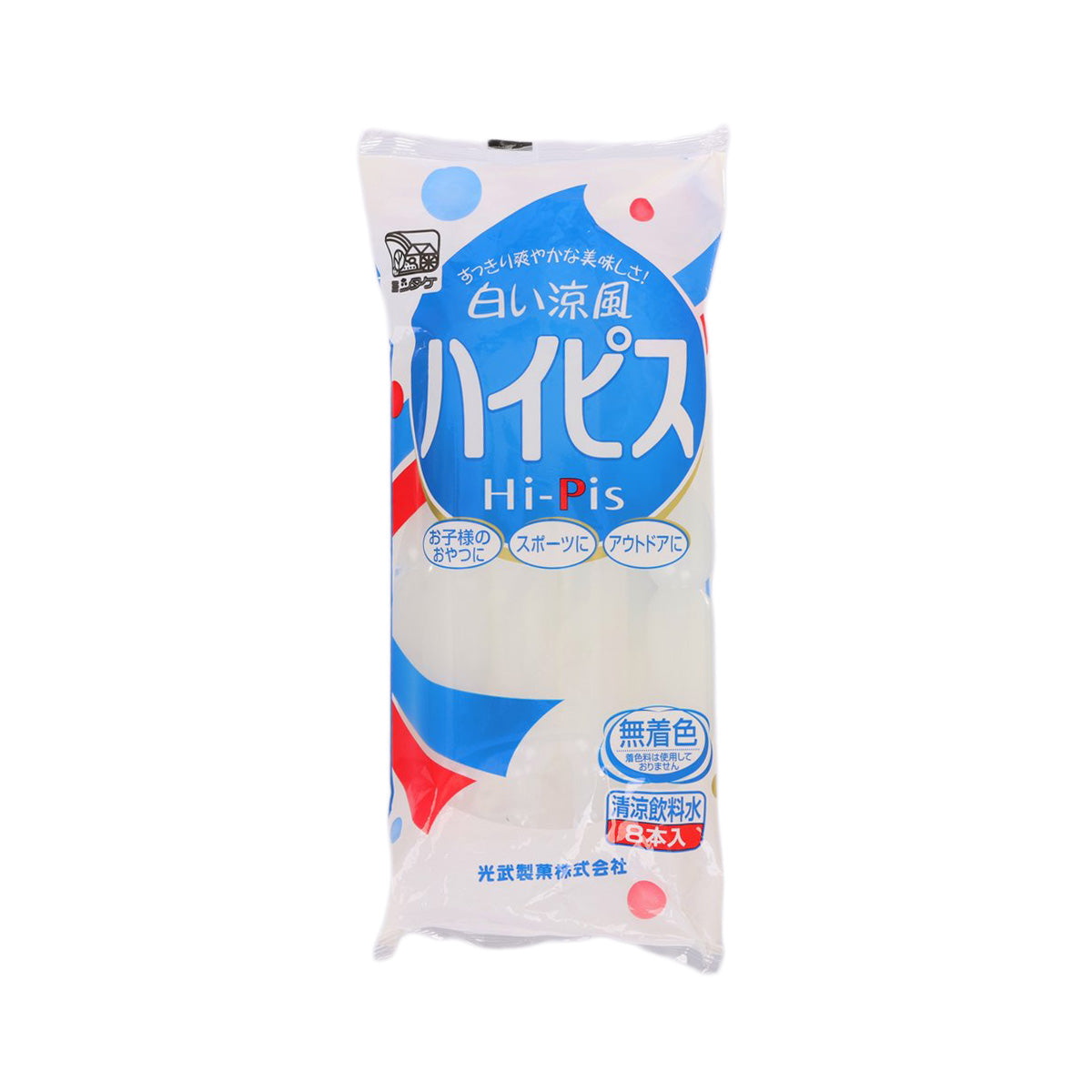 MITSUTAKE Hi-Pis drink stick pack, white and blue, sealed sachet