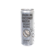 BONSOY organic sparkling coconut water can, 320 mL, silver can