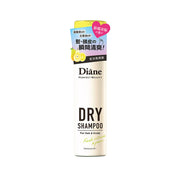 Diane Perfect Beauty dry shampoo bottle, beige with yellow cap, fresh citrus & pear scent