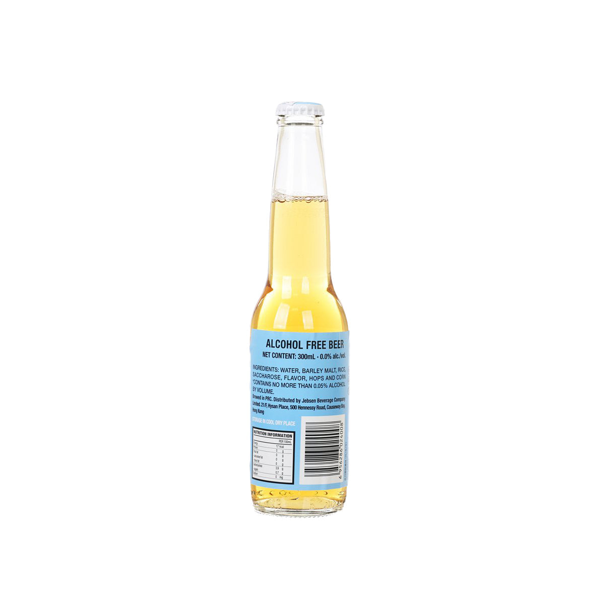 CORONA Cero alcohol-free beer bottle, back label with barcode, 330 mL