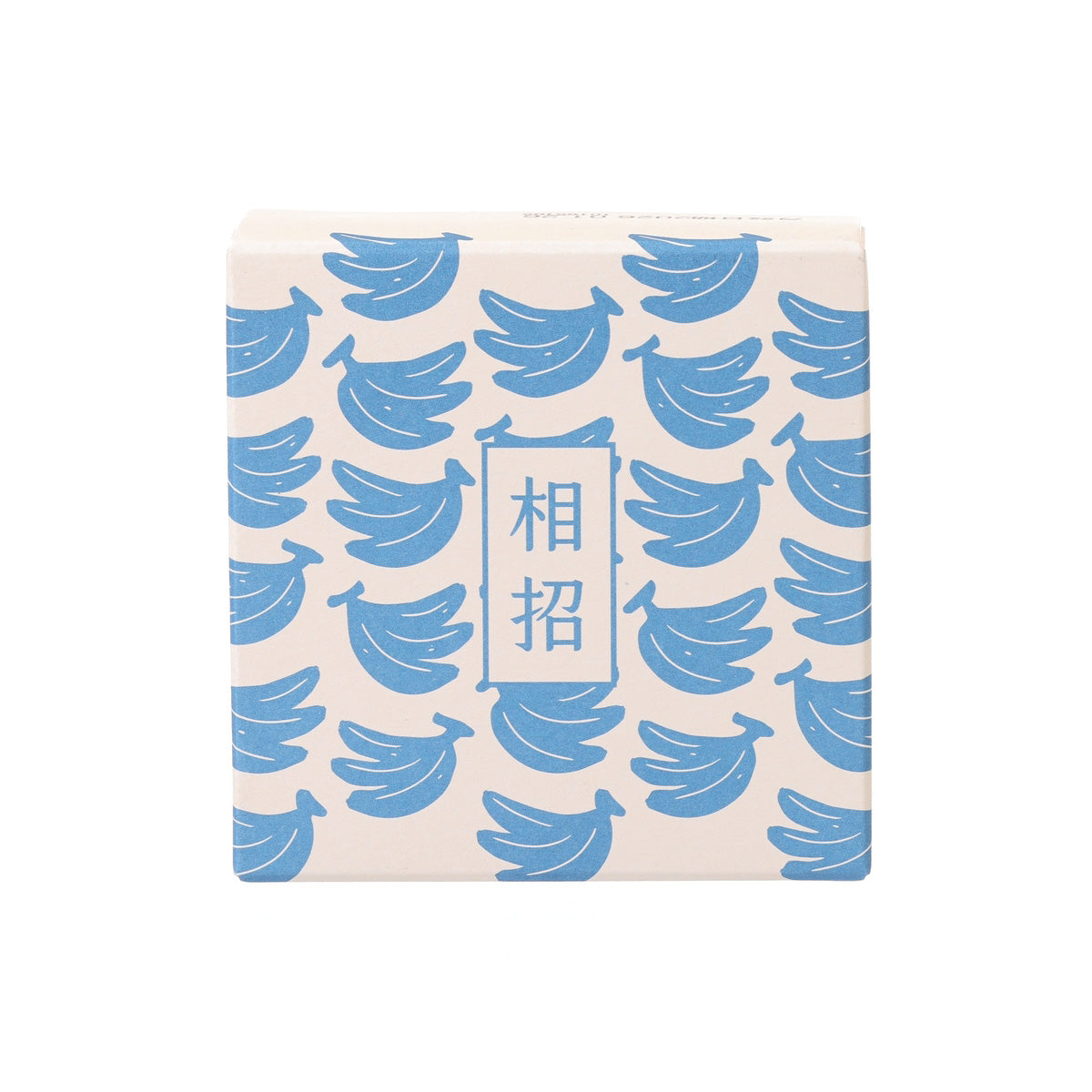 Banana waffle cookie box, 60 g, blue banana pattern on front