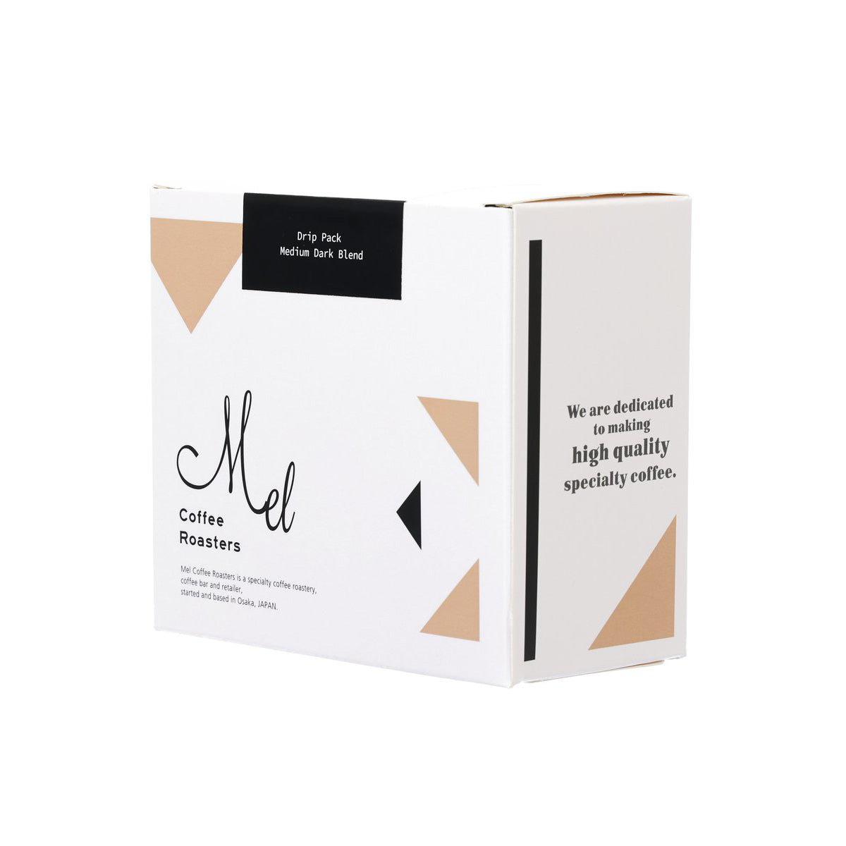 Coffee drip pack, medium-dark blend, carton side panel