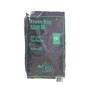 75L HDPE+ECO trash bags, 30x37 in, dark gray, 50-count pack