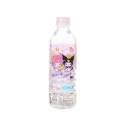 BOURBON Sanrio character ion water bottle, 500 mL, pink cap, front illustration