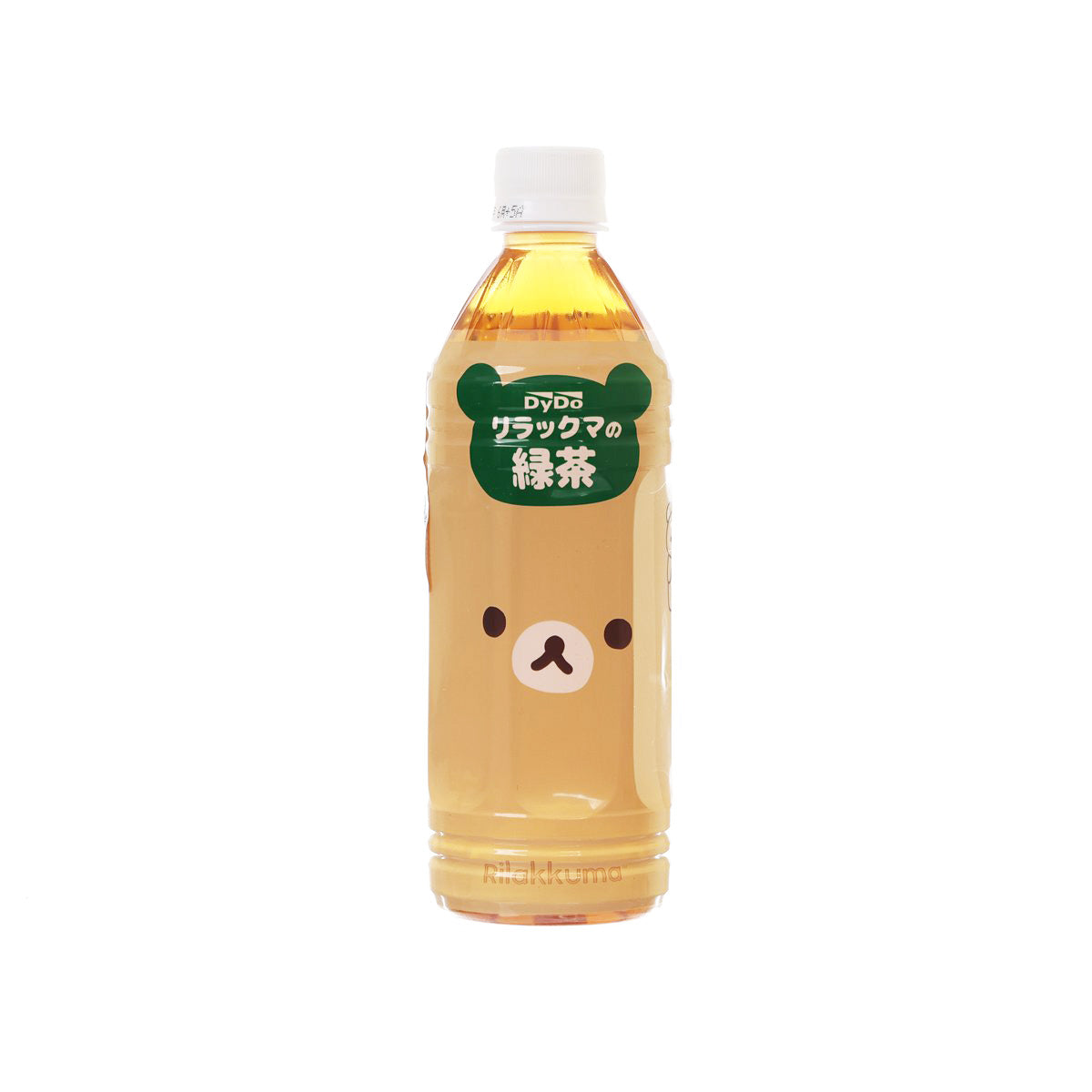 500 mL green tea bottle with Rilakkuma bear face graphic