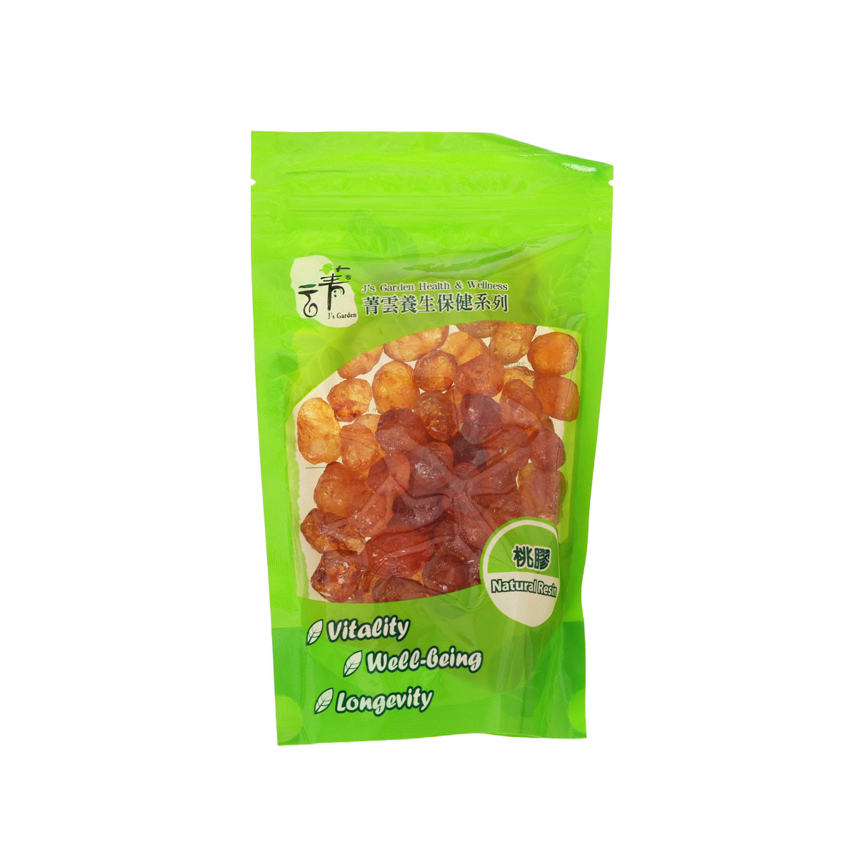 Natural resin 250 g in green pouch with amber resin pieces