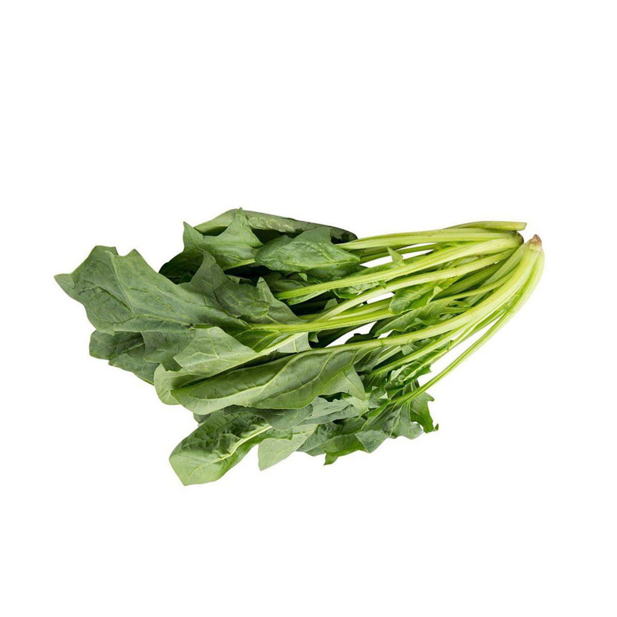 Baby spinach greens bundle with fresh leafy stems