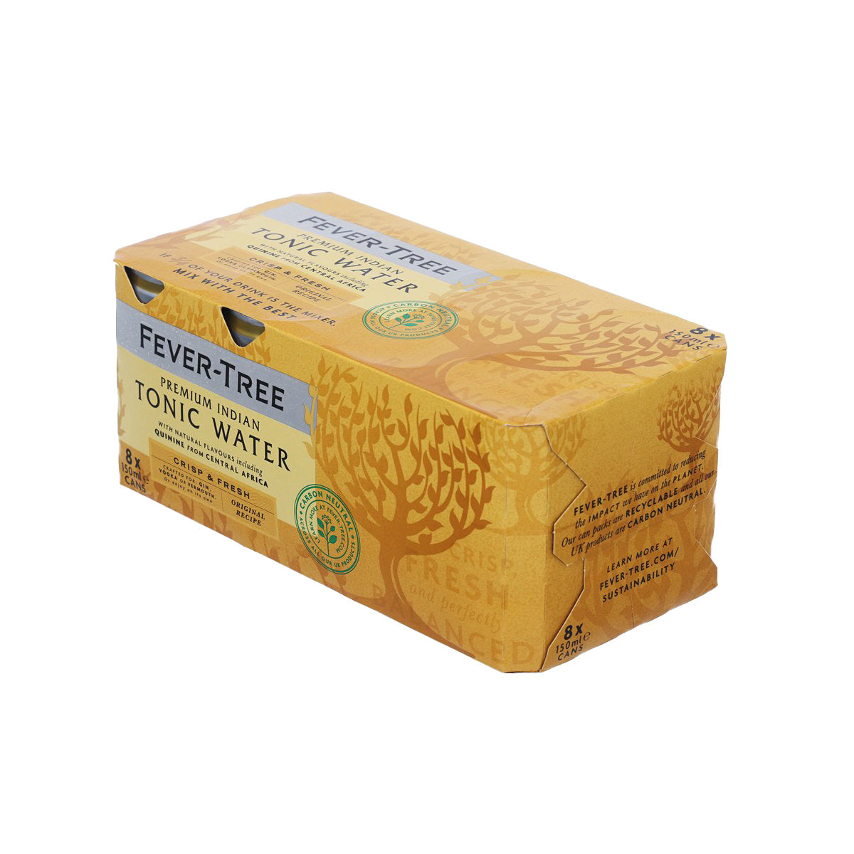 FEVER-TREE Premium Indian Tonic Water 8 x 150mL pack, side view