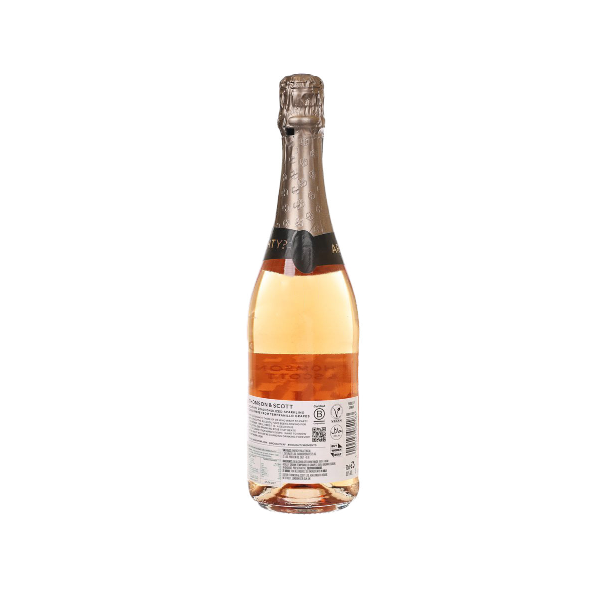 THOMSON & SCOTT Noughty alcohol-free organic sparkling rosé bottle, 750mL