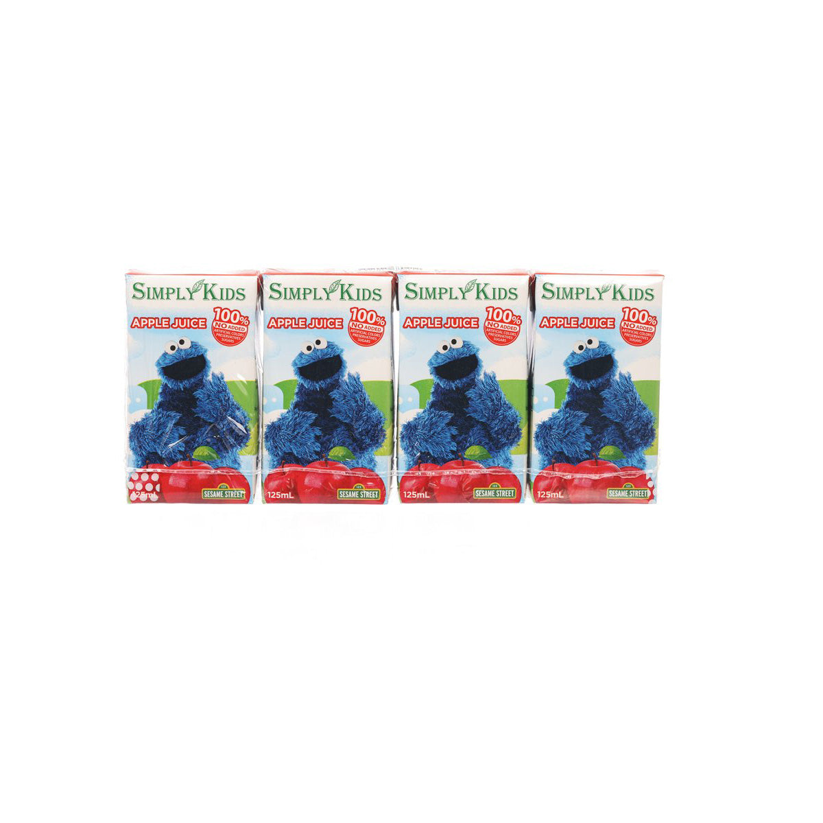 SIMPLY KIDS apple juice 4-pack, 125 mL tetra cartons