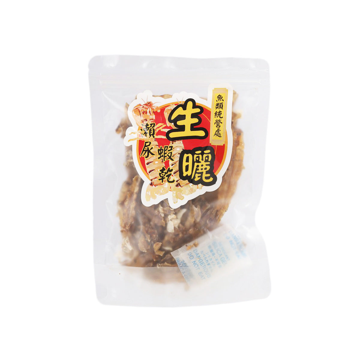 Dried mantis shrimp in clear resealable pouch, 100g