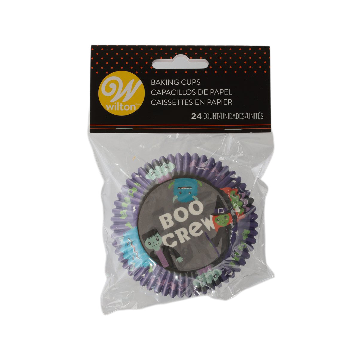 Halloween paper baking cup liners, Boo Crew theme, 24-count pack