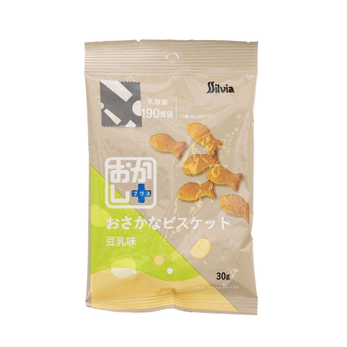 SIL VIA soy milk fish-shaped biscuit snack, 30g pouch