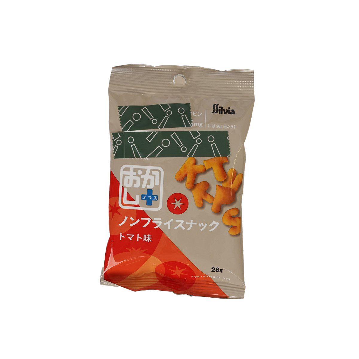 SIL VIA tomato non-fried snack bag, 28g, with chili flavor illustration