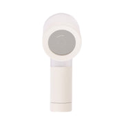 White mini handheld shower head with a gray spray face