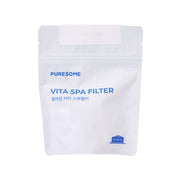 Puresome Vita Spa Filter white pouch with blue logo and product text