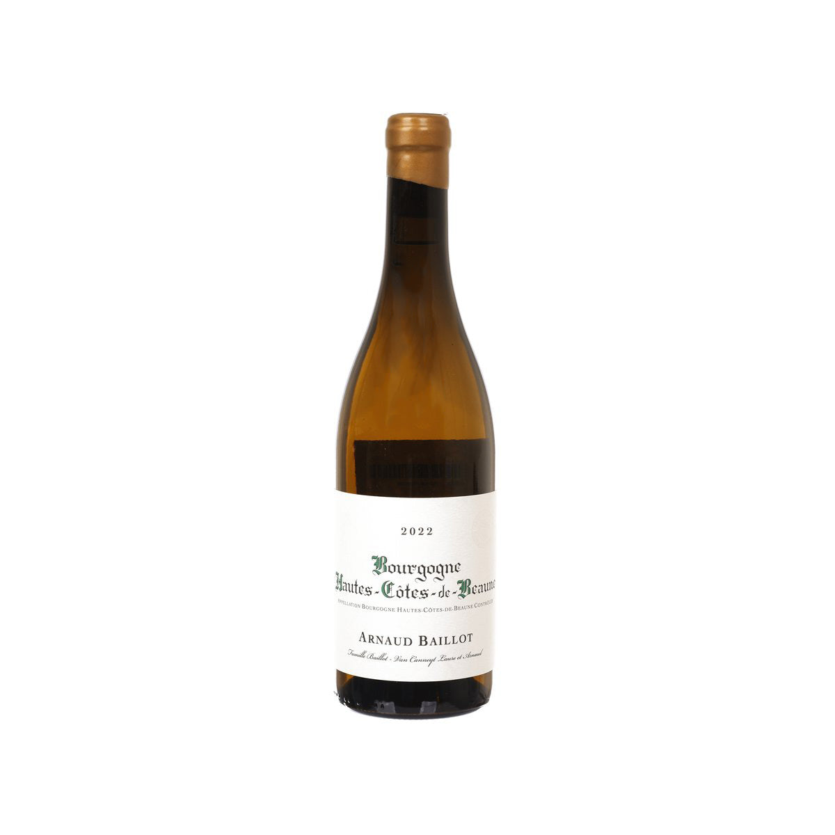 ARNAUD BAILLOT white wine bottle, 750 mL, front label, vintage 2022