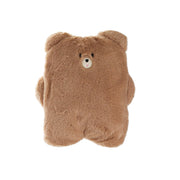 Brown bear-shaped compact blanket with cute stitched face