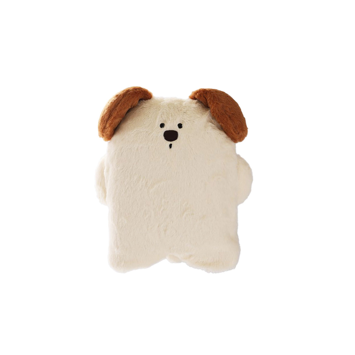 Bear-shaped plush compact blanket, white body with brown ears