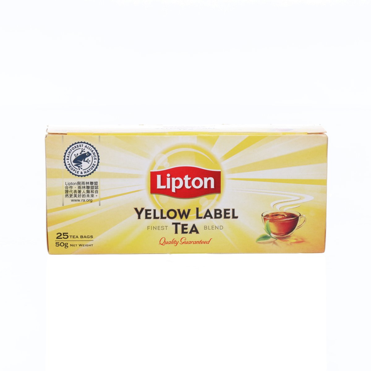 Lipton Yellow Label tea bag box, 25 bags, yellow design