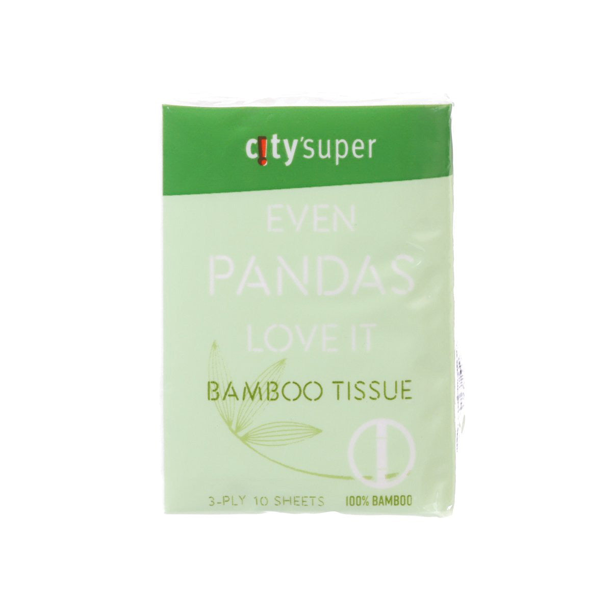 Bamboo pocket tissue pack, 3-ply, 10 sheets x 3 (green)
