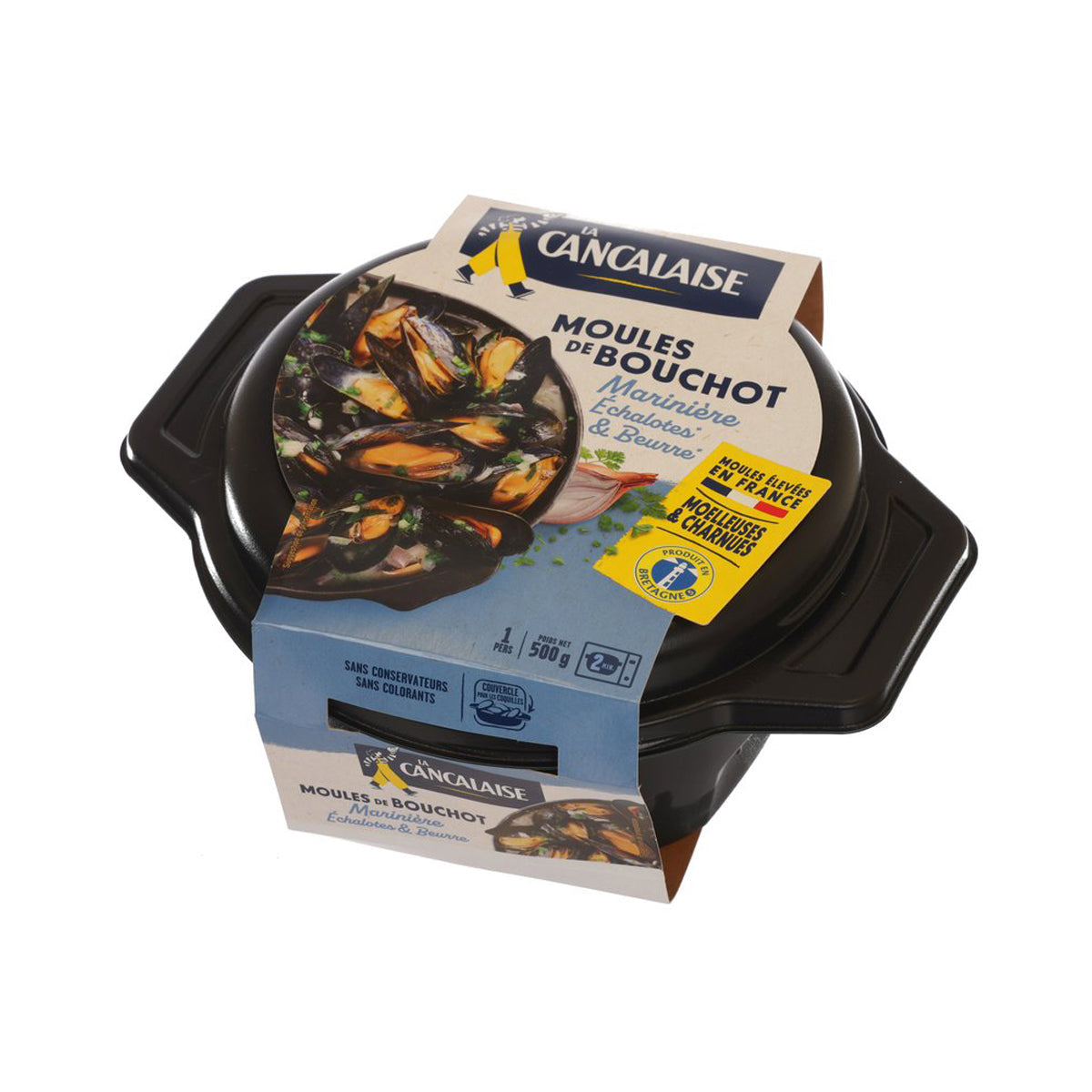 Cooked blue mussels in shallot & butter marinade, 500g sealed tray