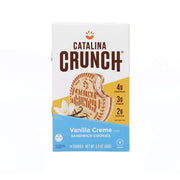 Catalina Crunch vanilla creme sandwich cookies box with front product panel