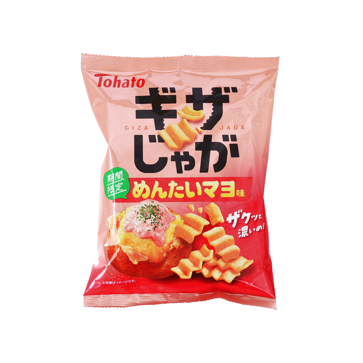TOHATO potato snack bag with mentaiko mayonnaise flavor, 53 g