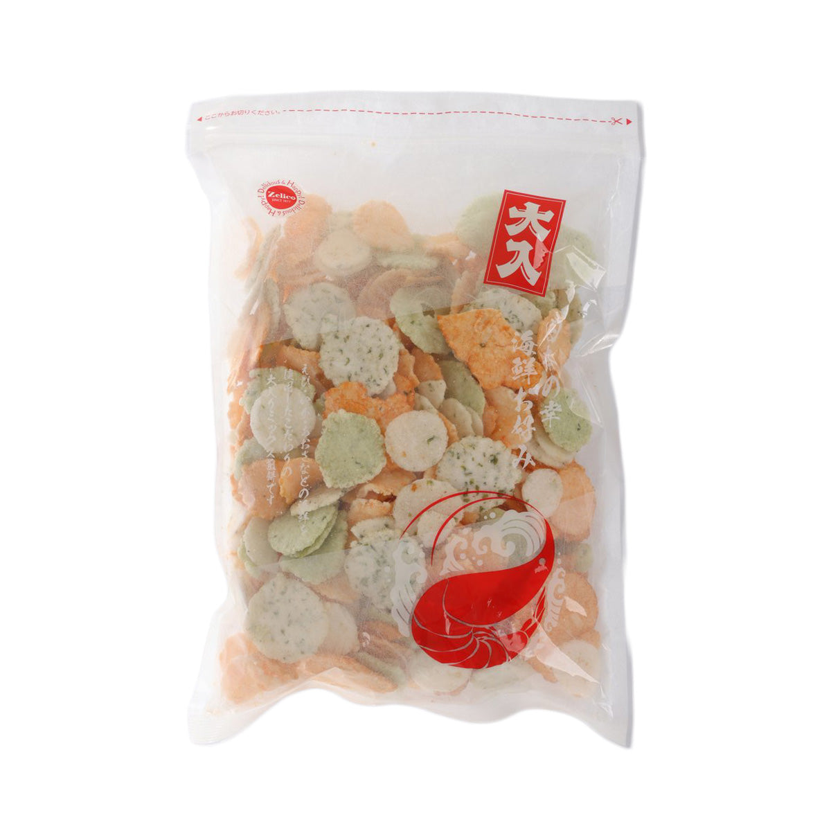 Seafood chips bag (300 g) with assorted flavored chip pieces