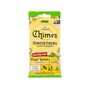 CHIMES chewy ginger candy pouch, Meyer lemon flavor with lemon graphics