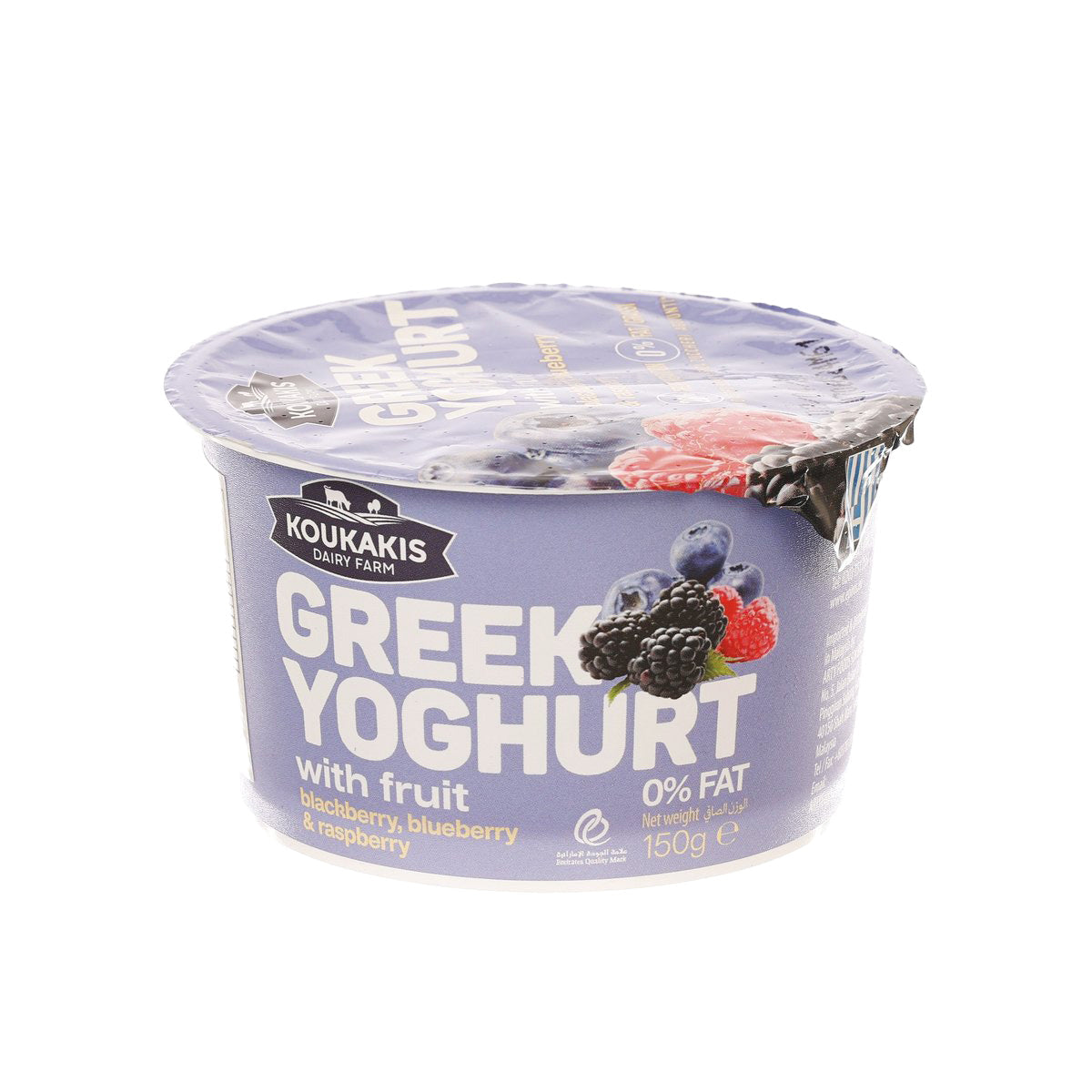 KOUKAKIS Greek yogurt cup with fruit berries, 0% fat, 150g