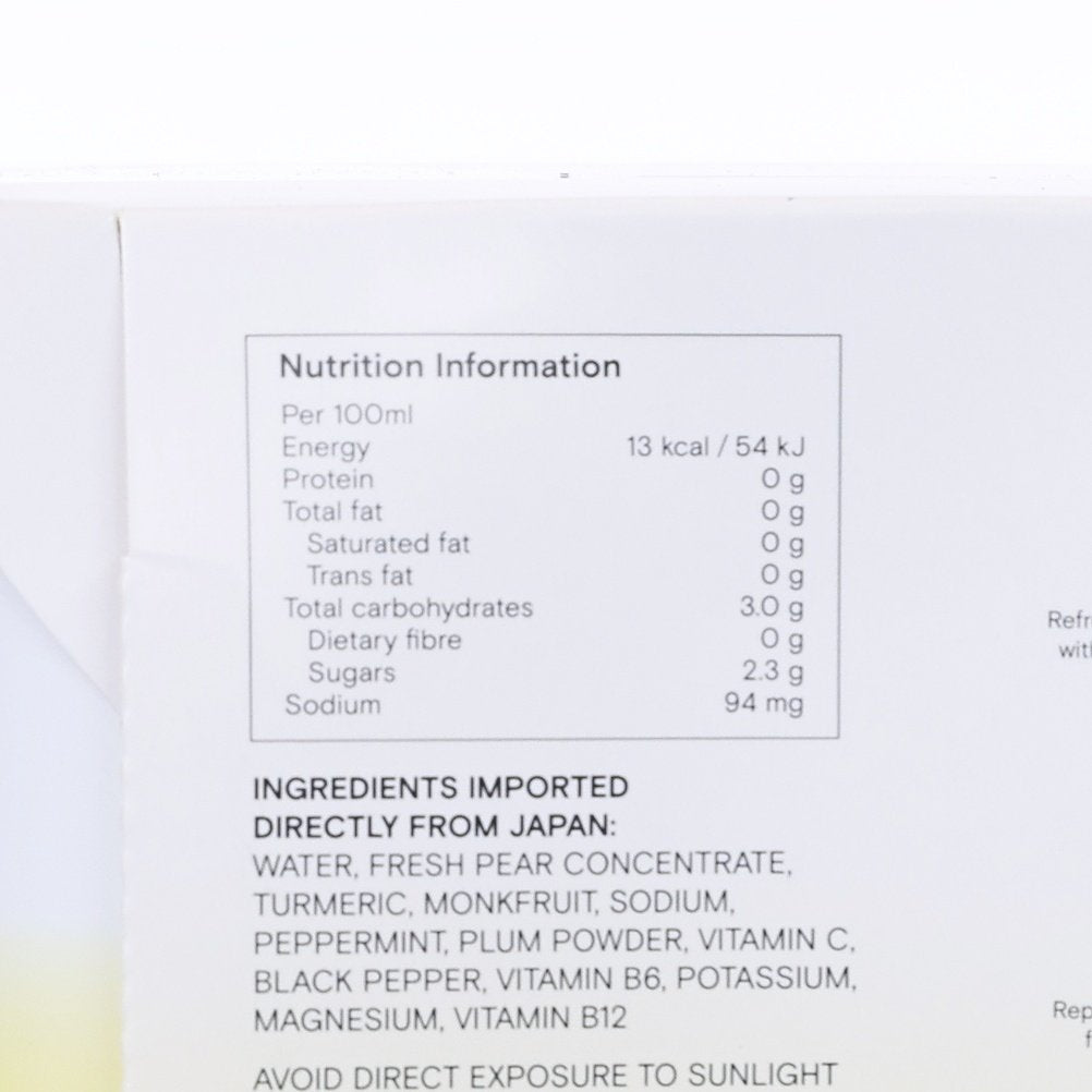 Functional recovery soda set nutrition information label, ingredients and serving stats