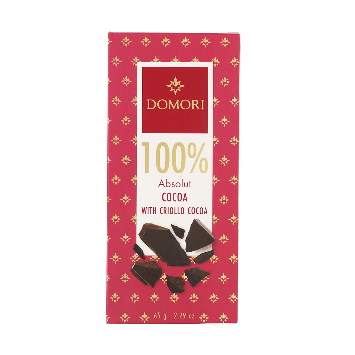 DOMORI 100% Absolut Cocoa bar in red box, 65 g