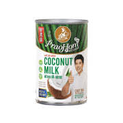 PRAOHOM coconut milk can, 400 mL, front label with coconut and chef figure
