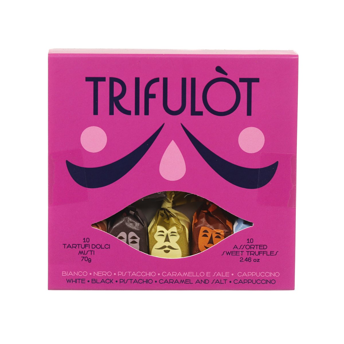 TRIFULÒT mini assorted pralines box with 5 flavors, 70 g