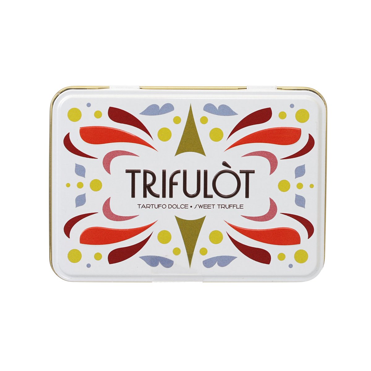 TRIFULÒT assorted pralines tin, rectangular metal box