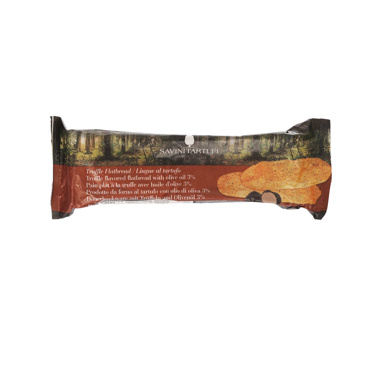 SAVINI truffle-flavored flatbread with olive oil, wrapped package front