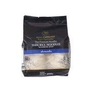BLUE ELEPHANT thin rice noodles 200g pouch, black with blue label front
