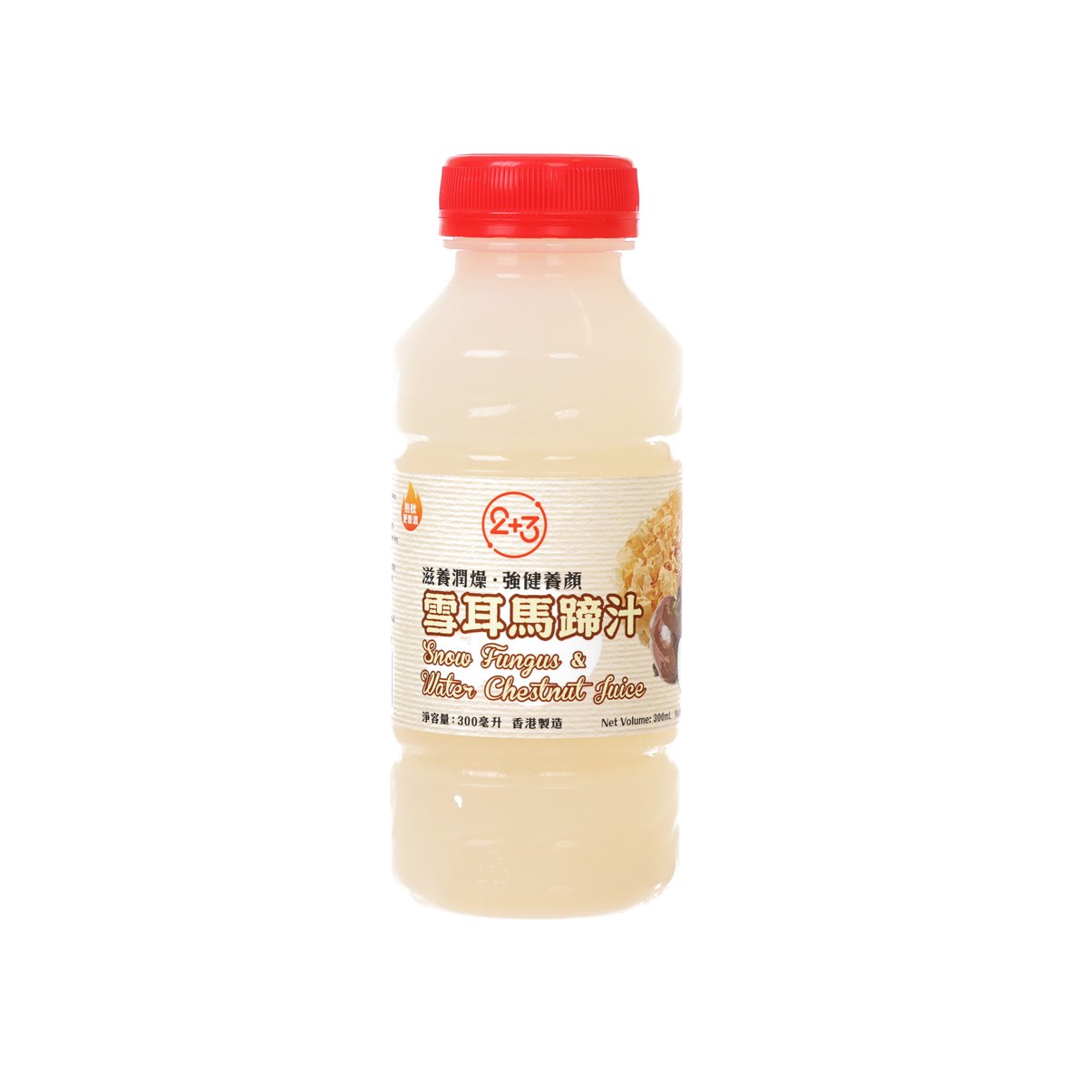 Bottled snow fungus and water chestnut juice in PET bottle, 300 mL, red cap